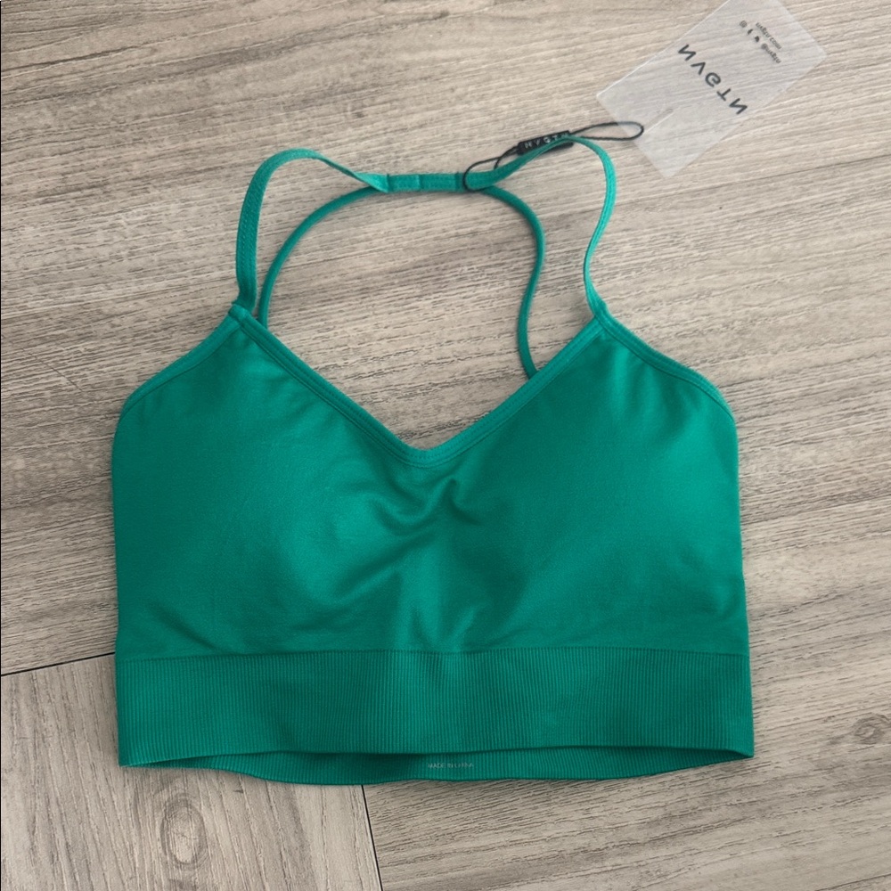 NVGTN Kelly Green Seamless Strappy Open Back Sports Bra